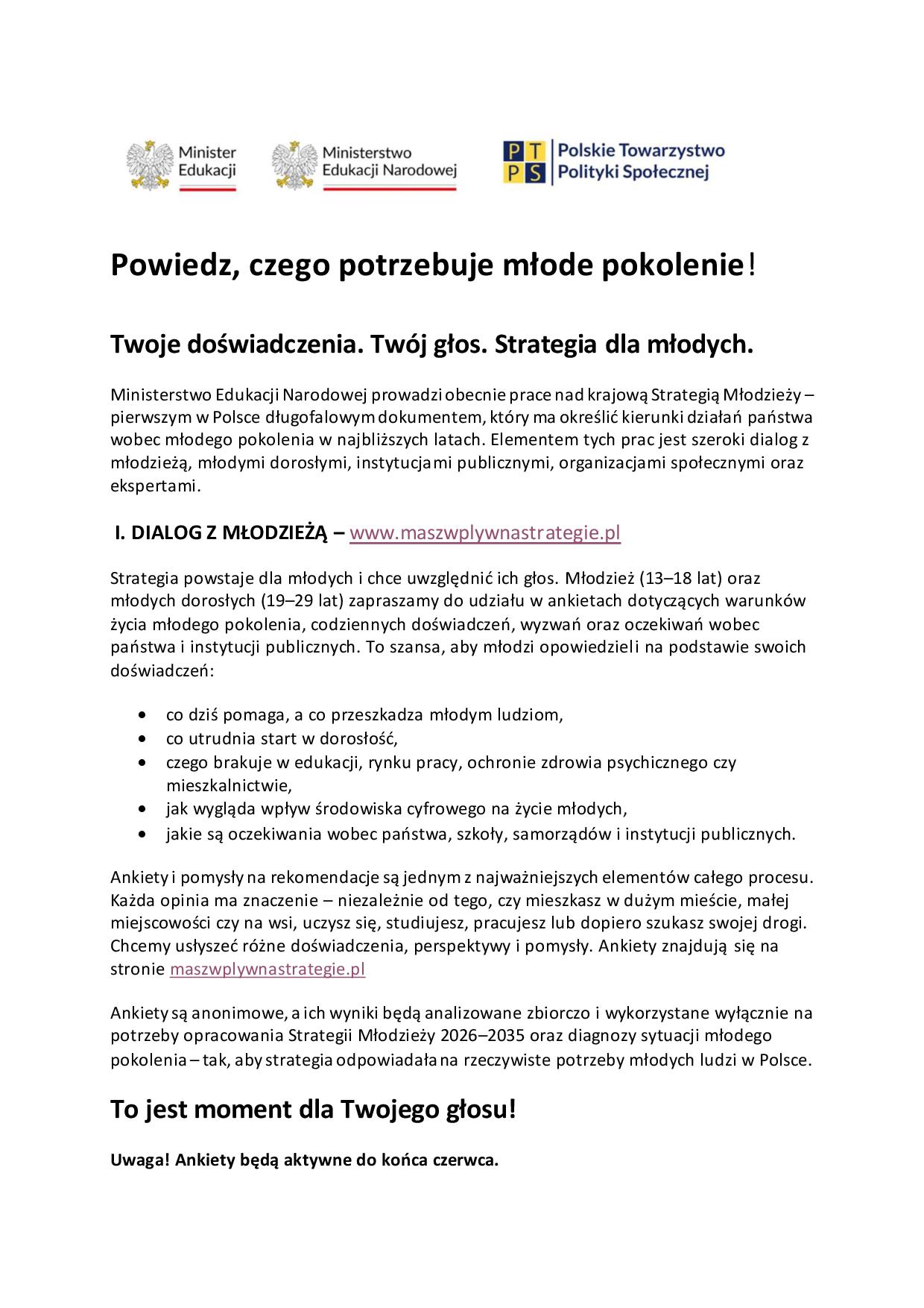INFORMACJA POWIEDZ CZEGO POTRZEBUJE MŁODE POKOLENIE pdf1