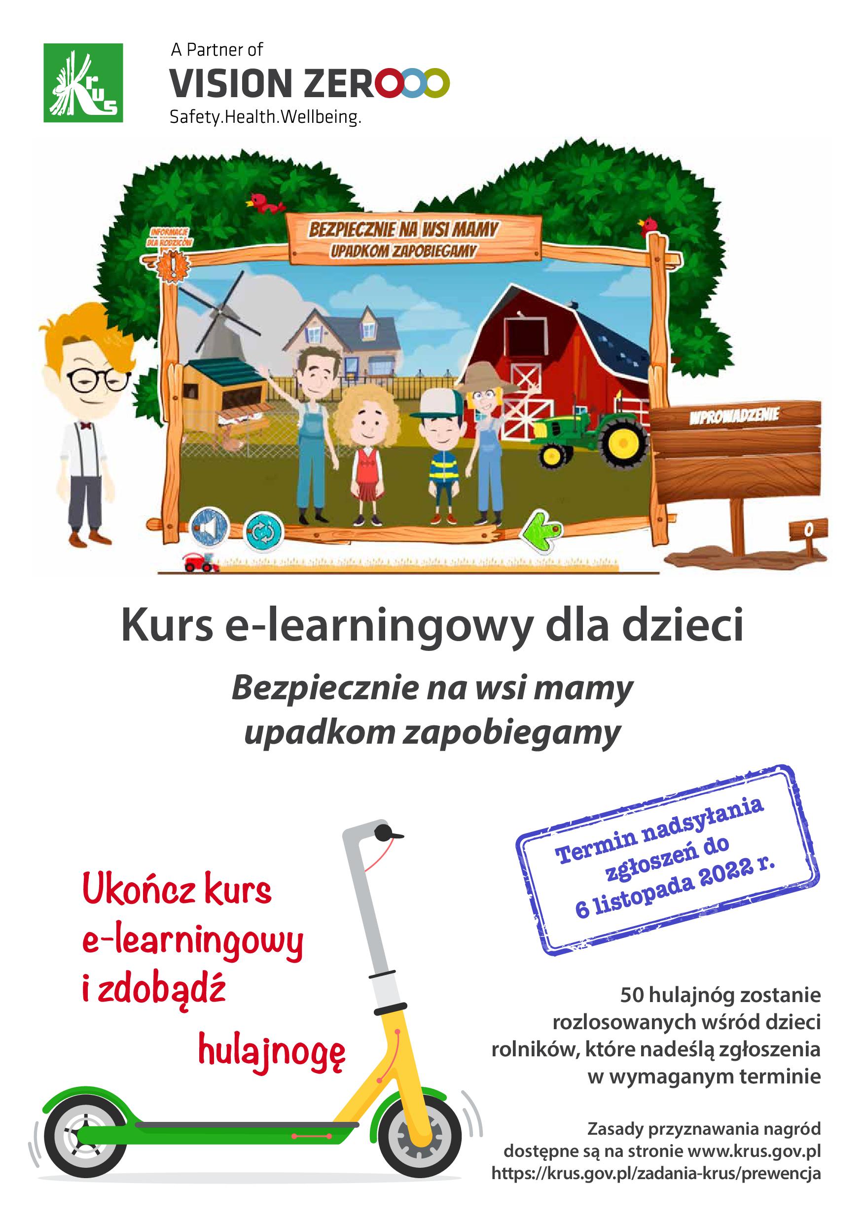 Plakat kursu e learning 2022