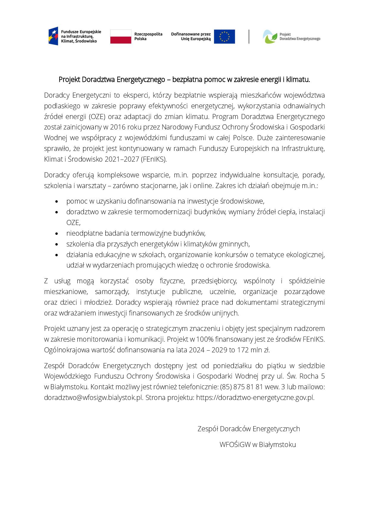 Projekt Doradztwa Energetycznego