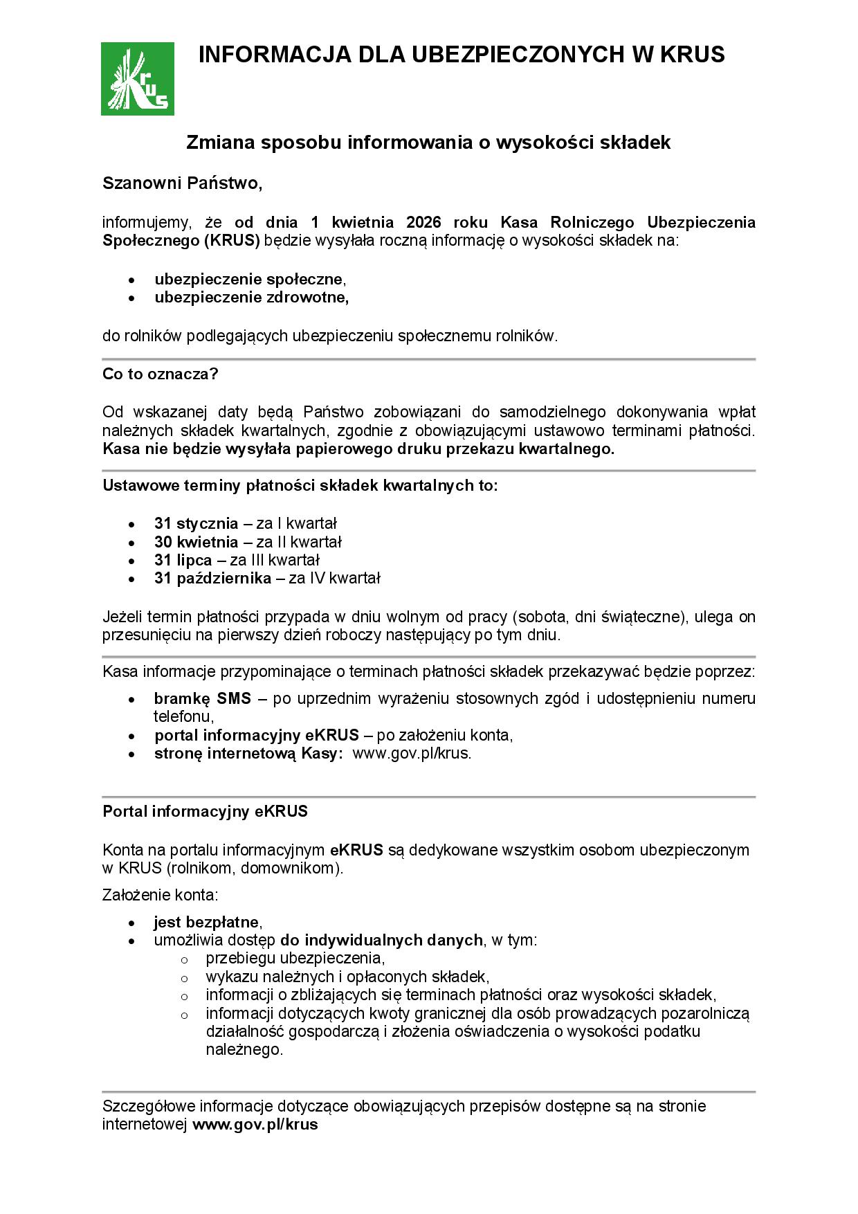 Ulotka informacyjna