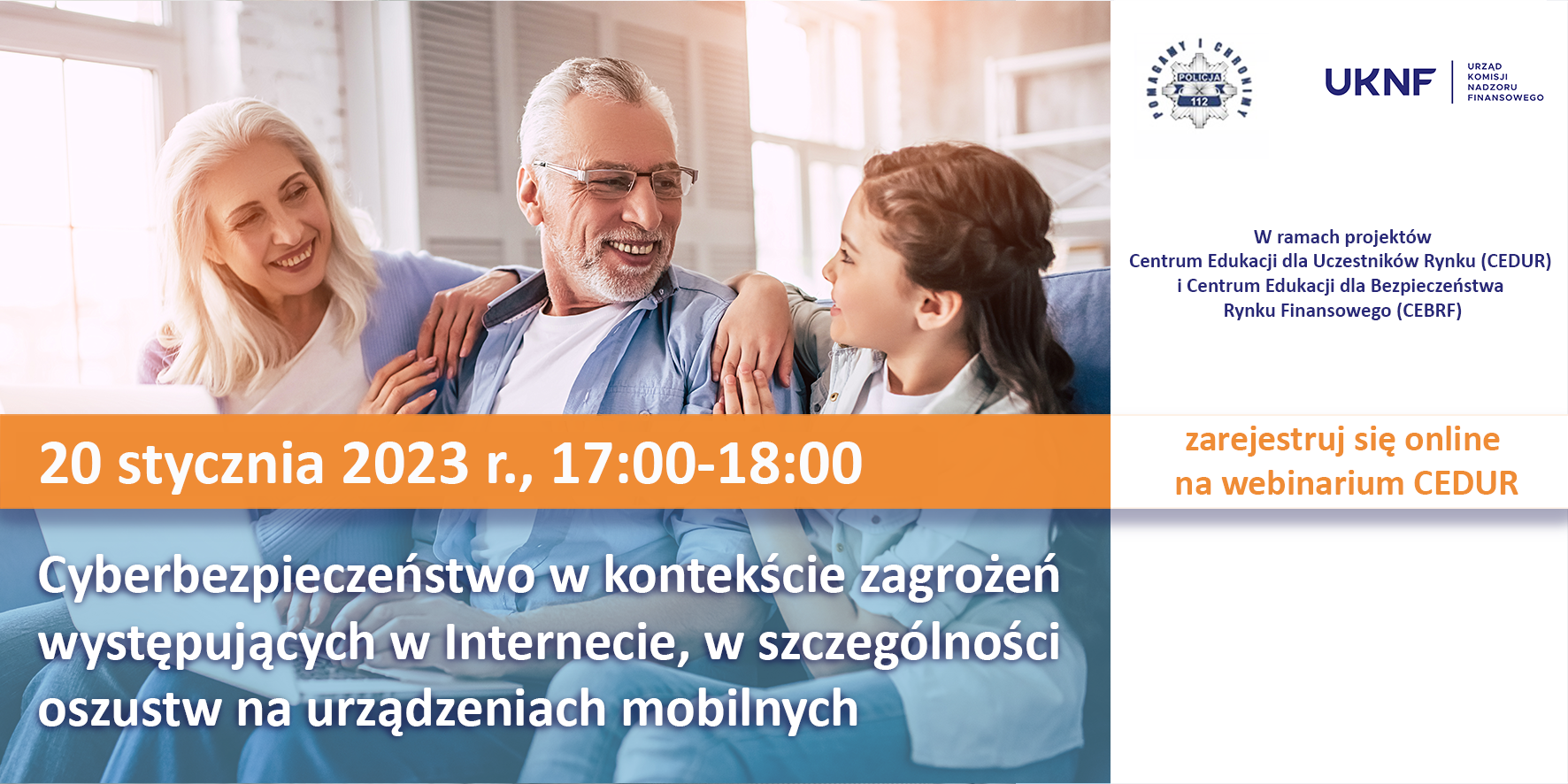 Webinar CEDUR dla seniorów 20.01.2023 grafika