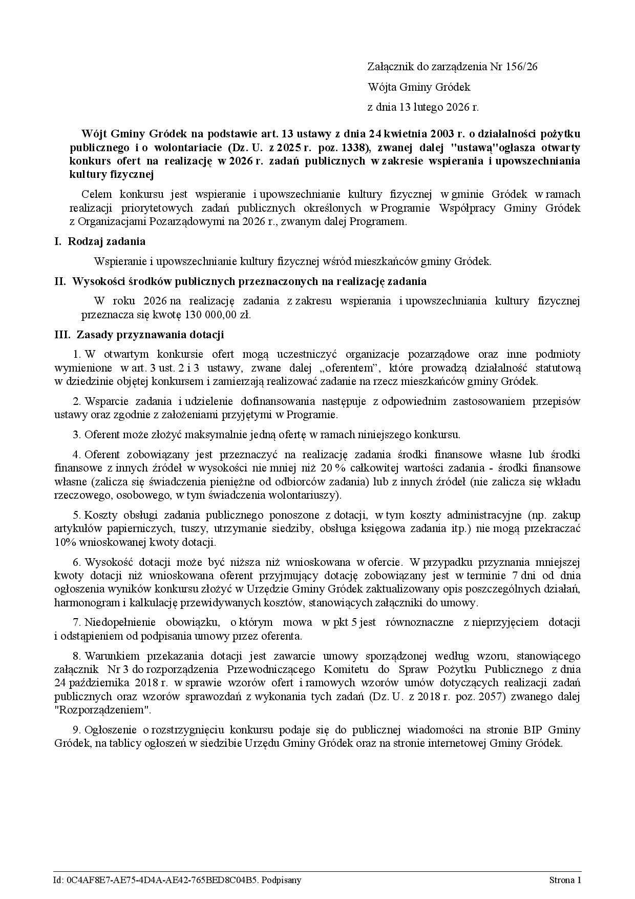 Zarządzenie nr 1562