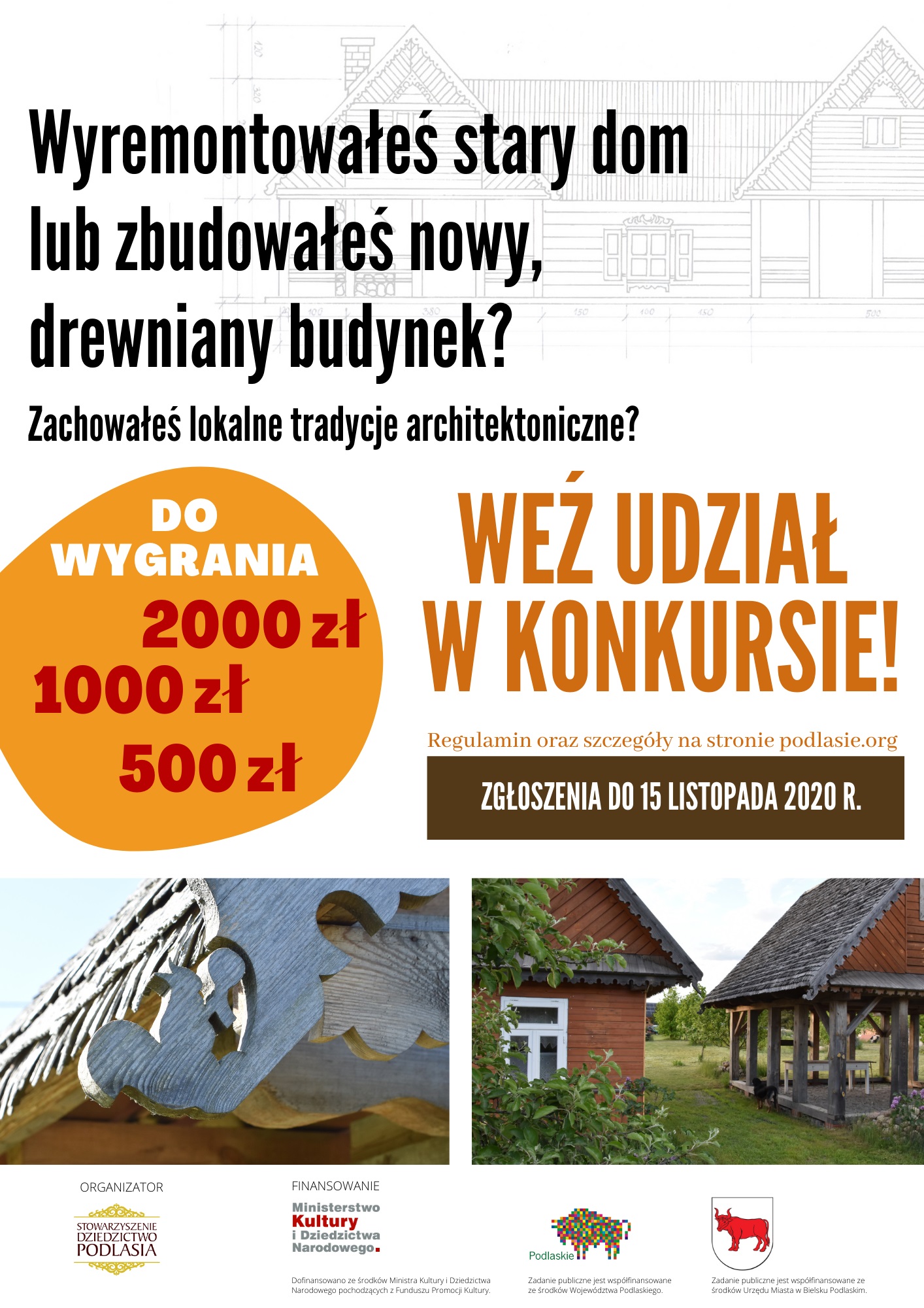 Plakat konkurs drewniana architektura