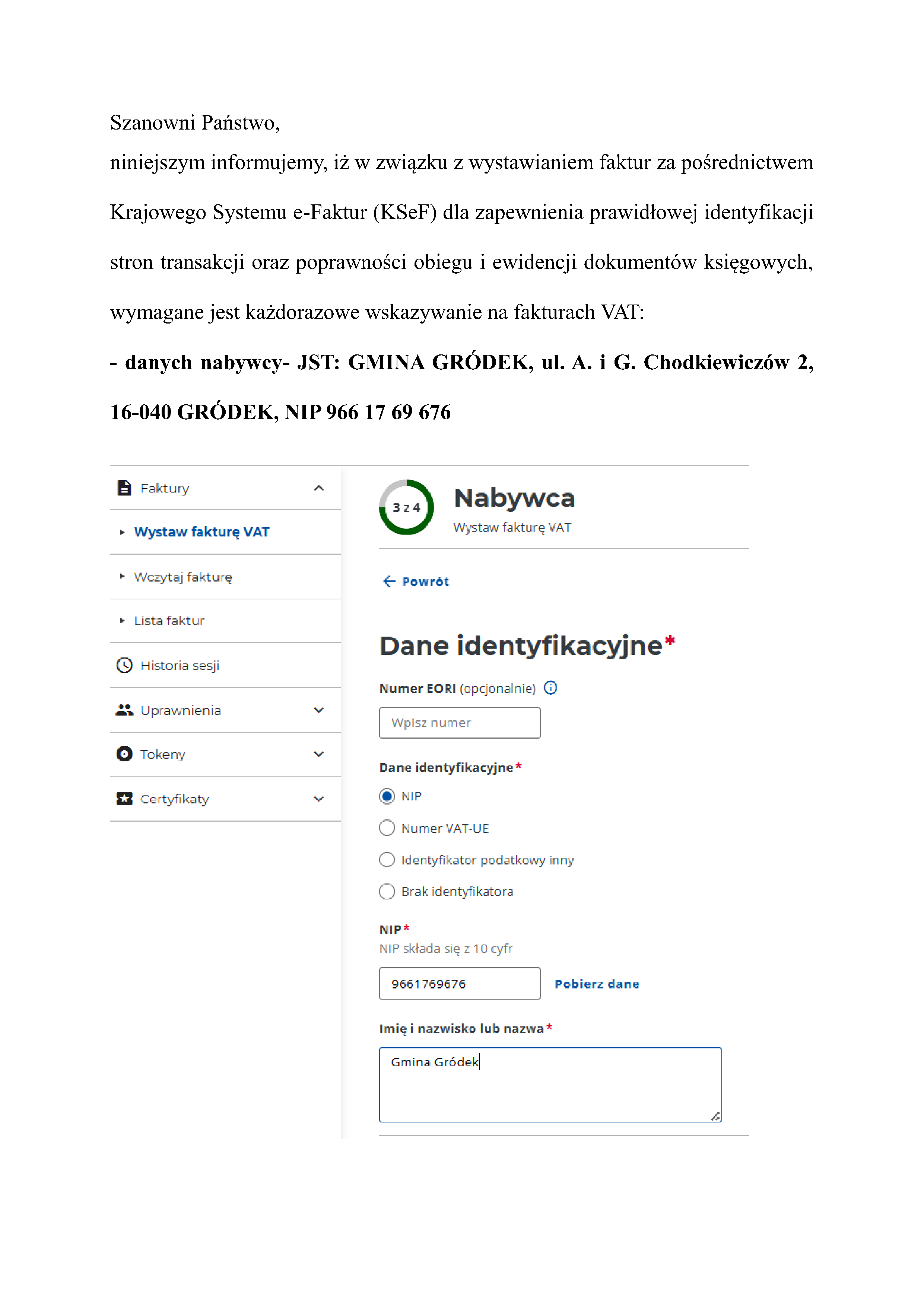 informacja dla kontrahentów 0001