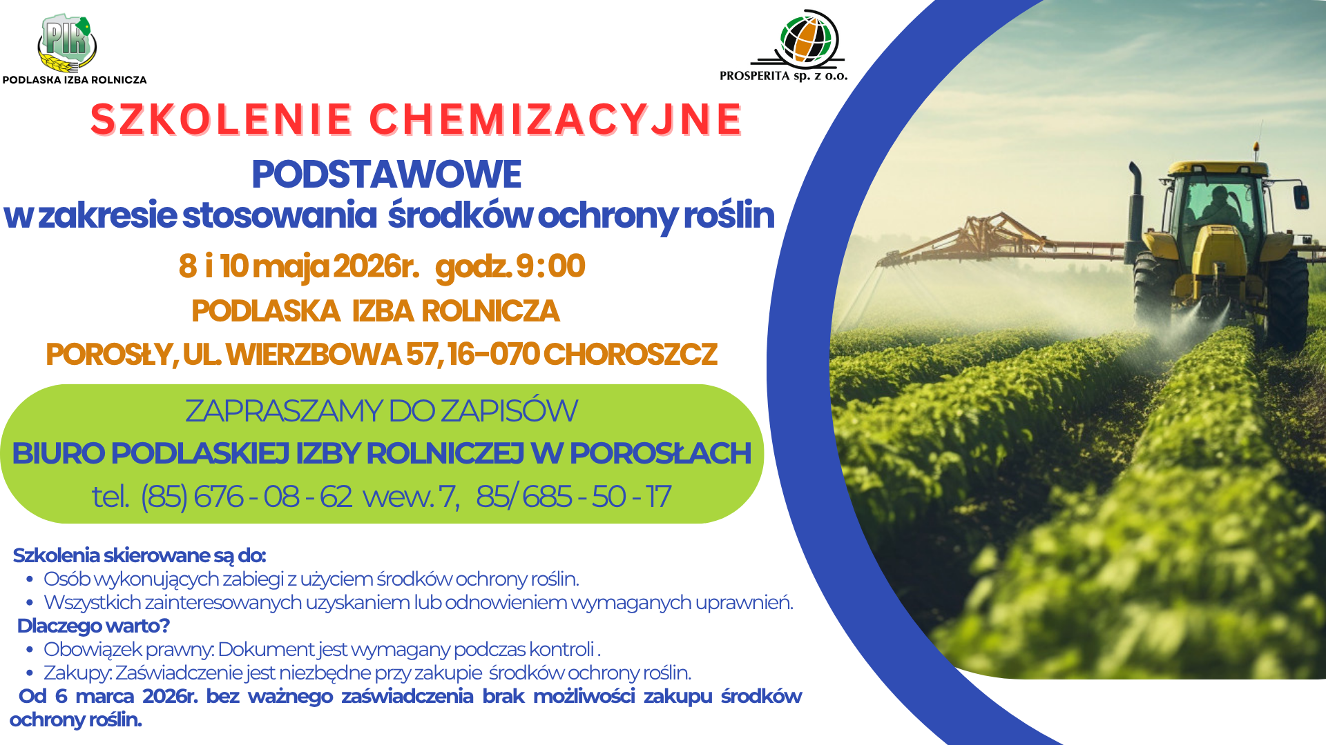 szkolenie Porosły 8 i 10 maja