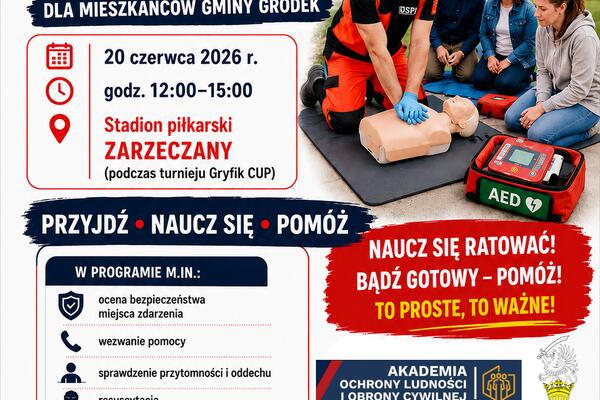 20.06.2026 r. - ćwiczenia dla mieszkańców z pierwszej pomocy